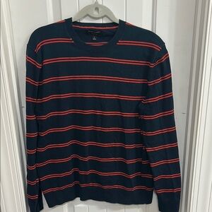 Banana Republic Blue and Red Crewneck Sweater